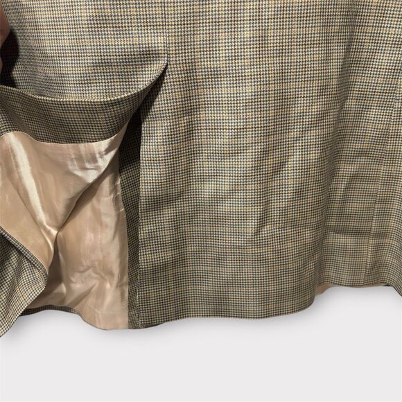 Nautica Men's Brown Blue Plaid Houndstooth Wool Cashmere Jacket Blazer 46L - Picture 6 of 10